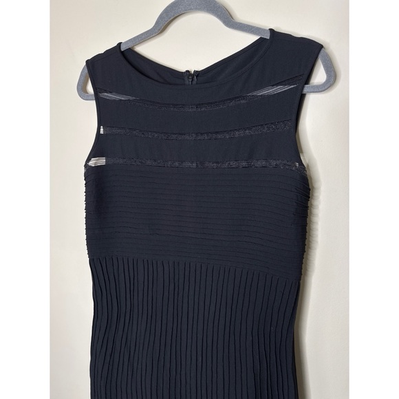 Tadashi Shoji Black Formal Mesh Illusion Dress Gown Black Size Large - Picture 4 of 8